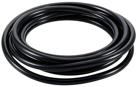 3 Meters Aquarium Airline Tubing, Standard 6 mm x 8 mm Flexible PVC Hose Tube Aquarium Air Pump Accessories, Kink-Resistant Water Pipe for Fish Tank Terrarium Pond Garden Air Pump (Black)
