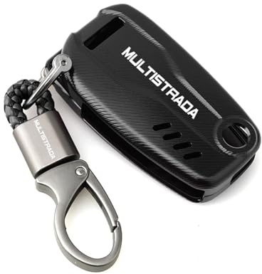 Motorrad-Schlüsselabdeckung aus Aluminiumlegierung Für Ducati Multistrada 950 1260 S MTS (2017+) Zubehör Motorrad-Schlüsselanhänger-Hülle CNC-Case Mit Schlüsselanhänger(M-4)