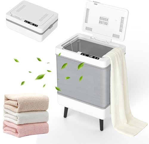 YUZINO 2 in 1 Heating & Drying Towel Warmer Bucket, 35L Hot Towel Warmer Fits 3-4 Blankets or Bathrobes, Adjustable Timer with LED Display, Foldable & Portable Towel Heater for Spa Bathroom