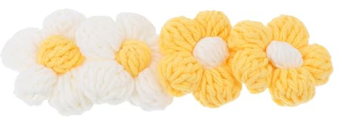 JECOMPRIS Broche Fleur Crochetée 4 Pièces pour Décoration Téléphone Portable et Accessoires Soi-Même