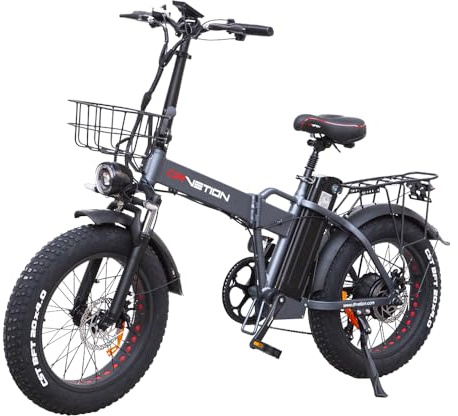 Woozis Fat Bike Elettrica 20x4.0,Bici Pieghevole 250W 95Nm,Autonomia 130km, 48V 15Ah,Freni a Disco Idraulici,Forcella Ammortizzata Idraulica,EN15194
