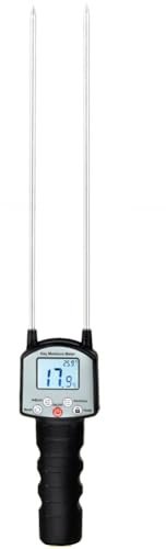 Xnuiasqe Medidor de Humedad de Heno con Sonda Doble. Medidor de Humedad de Forraje con Compensación Automática de Temperatura para Alfalfa y Pacas.