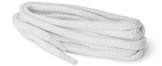 Kaps Cordones redondos, cordones de algodón 100% duraderos hechos en Europa, 1 par, colores y longitudess (120 cm - 6 a 8 pares de ojales / 01 - blanco)