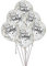 Geburtstags-Konfetti-Luftballons - 30 cm - Silber, Gold und Schwarz - 6er-Pack