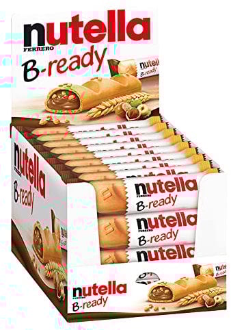 Nutella B-ready - 36 Snack Dolci Monoporzione, Croccante Cialda di Pane con un Cremoso Ripieno di Nutella, Confezione da 792 gr