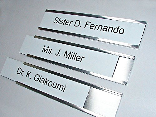 Interchangeable Metal Nameplate Office Sign Holders (25 x 5cm (Chrome Nameplate Holder))