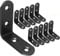 ASelected 20 Pcs 50mm x 50mm Right Angle Stainless Steel Corner Brackets - 90 Degree Metal L Shaped Corner Fixing Braces for Shelves Wood Joint - Black