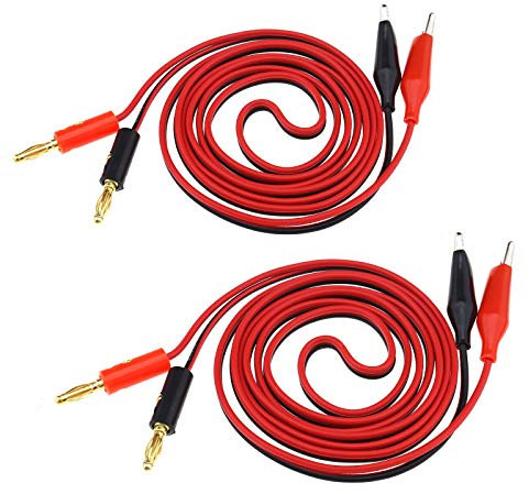 OTOTEC 2X Prüfkabel Krokodilklemme 4mm Bananenstecker Kabel für Multimeter Prüfgerät 1,5 m