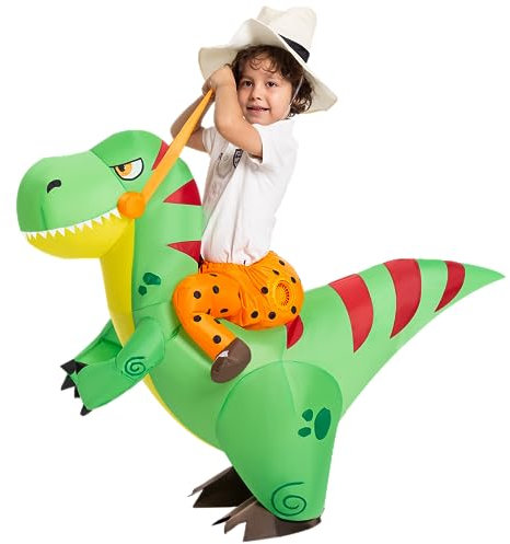 Spooktacular Creations Halloween Inflatable Costume Ride a T-rex Dinosaur Air Blow-up Deluxe Halloween Costume - Child (4-6 Yrs)