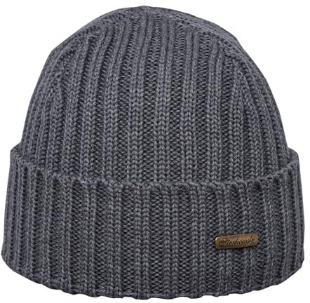 Sterkowski Norfolk Strickmütze | Merinowolle Wollmütze für Herren und Damen | Wintermütze Beanie Männer 54-62 cm Grau