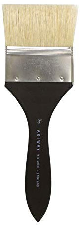 Artway 3 Flat Paint Brush - Short Handle - Hog Hair