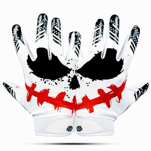 Eternity Gears Jester Football Gloves - Tacky Grip Adult Sizes (Large)