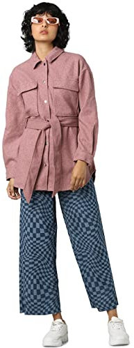 ONLY Damen Onlnea L/S Belt Shacket Cc Pnt Jacke, Rose Brown, XL EU
