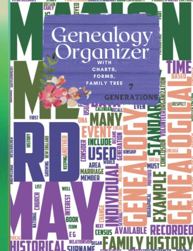 Genealogy Organizer With Charts Forms Family Tree . 7 Generations: Genealogy Charts . Family Tree Book . Ancestry Journal With Family Record Forms . Family Tree Gift . Genealogy Organization