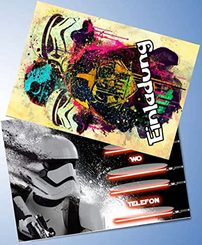 000 10 Einladungskarten für Geburtstag Partys und Kindergeburtstag Star Wars Nr. 11