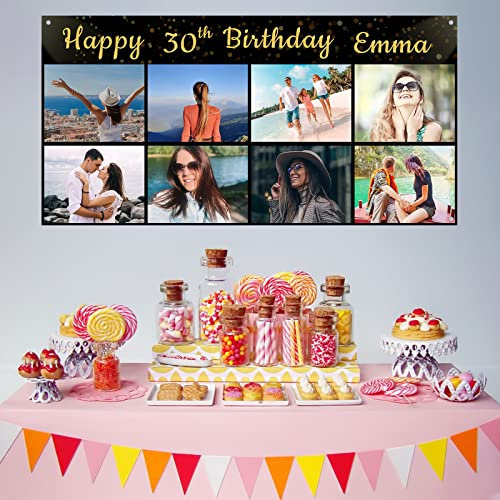 Personalisiertes Geburtstagsbanner Foto, Personalisiertes Geburtstagsbanner, Foto Geburtstagsposter, Personalisiert für Kinder Baby Erwachsene, Individuelle Geburtstagsfeier - 180 x 90 cm