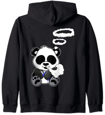 Vaping Panda Bear Blowing Vapor Rings - Nicotin Fiends Gear Kapuzenjacke