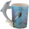 Caribou Living Tasse mit Delfingriff, Meeresleben, 380 ml, für heiße Getränke, Kaffee, Tee, heiße Schokolade