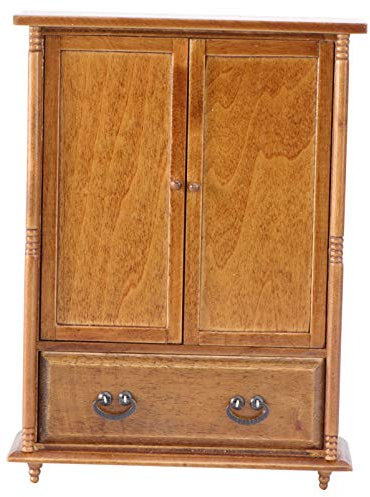 Zerodeko 1Stk Mini-Möbelzubehör Vorratsschrank aus Holz Miniatur-Zubehör Spielset aus Holz Spielzeuge Mini-Kleiderschrank-Modell Garderobenschmuck Jahrgang kleine Möbel schmücken