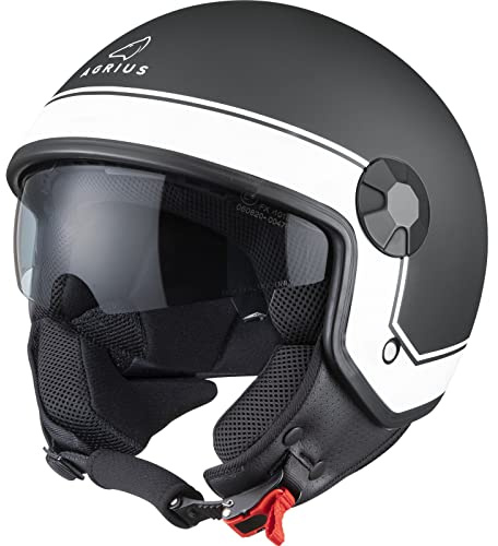 Agrius Score Solid Open Face Motorcycle Helmet XS Matt Black