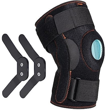 Thx4COPPER Tutore Ginocchio Regolabile,Ginocchiera con Stecca Laterali Ginocchio Stabilizzatori Aperte, per Escursioni, Arrampicate Supporto Sportiva- XL