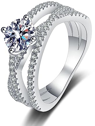 Anello in argento Sterling, fedi nuziali con zirconia cubica Franchi