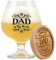 Funnli Dad Gifts, Glass Beer Mug+Bamboo Coaster Gifts for Dad on Fathers Day Birthday Christmas Wedding Anniversary from Daughter Son Wife, Daddy Presents from Baby