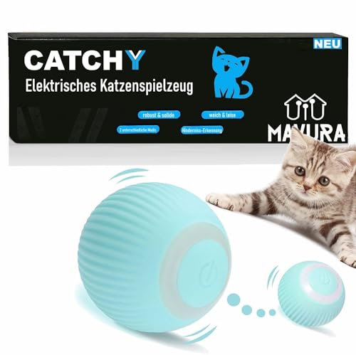 MAVURA Catchy Elektrisches Katzenspielzeug Spielball für Katzen, interaktives Spielzeug automatischer rollender Ball