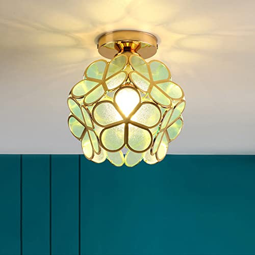 Chao Zan LED Deckenleuchte,Kreative Blumenform Design Deckenlampe,Wohnzimmerlampe für Schlafzimmer,Küche (Grün)