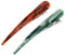 VOCOSTE 2 Piezas Pinzas de Pelo de Pico de Pato Largas de Metal, 5.31x0.83, Verde, Rojo
