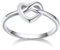 Bestyle Herz Ring Silber 925 Damen Knotted Heart Fingerring Infinity Herz Ring Silberring dünner Eheringe, Weißgold, Ringgröße 62