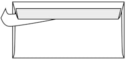 Briefumschlag DIN lang 50 Stück, Haftklebender Briefumschlag ohne Fenster, weiße Briefumschläge mit grauem Innendruck für Sichtschutz, 110 x 220 mm, 75g/m²