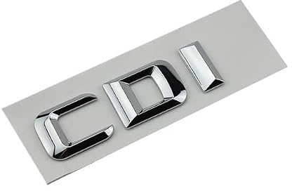 3D-ABS-schwarzer Autoaufkleber for den hinteren Kofferraum, Aufkleber, Buchstaben und Zahlen, Emblem, kompatibel mit Mercedes Benz C220 AMG CDI W204 W203 2017, Zubehör (Color : CDI Convex Silver)