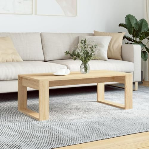 AUVYI Couchtisch Sonoma-Eiche 102x50x35 cm Holzwerkstoff Beistelltisch Wohnzimmertisch Salontisch Kaffeetisch Cautschtisch Coffe Table Wohntisch Sidebord Center Table