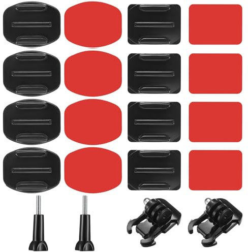 DGUSO Soporte Casco para gopro 20 Piezas Accesorios para gopro de Pegamento 3M Soporte Hechas para gopro Soporte para Casco Compatible con para gopro Hero 12/11/10/9/8/7/6/5/4/3 Cámaras de Acción