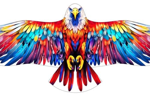 Touch the sky Colorful Eagle Kite for Kids and Adults, Easy to Fly, Exquisite Fabrics and Unique Structure Design, Excellent Outdoor Games and Activity Toys, Suitable for Beginners.