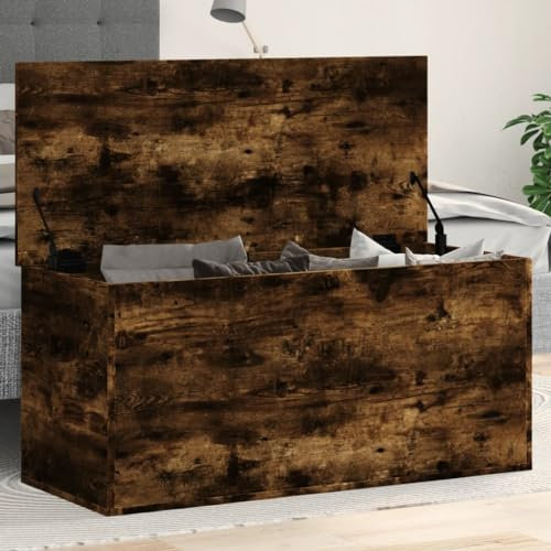 Rantry Aufbewahrungsbox aus Eichenholz, 100 x 42 x 46 cm, mehrschichtiges Holz, Möbel, Truhen und Truhen für den Außenbereich, Aufbewahrungsbox für Garten, Gartengeräte, Sitzsack für den Außenbereich