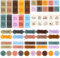 VEUWOLM 120 Stück Handmade Labels, Handmade Leather Labels Made of Suede with Holes Embellishment Knitting for DIY Jeans Bags Hat Craft Knitting Crochet (6 Stile, 20 Stück für jeden Stile)