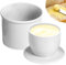 Französische Butterdose, Butterdose Wassergekühlt mit Rund Deckel, Butterdose Französisch mit Wasserlinie, Keramik Butterglocke Butter Glocke, Keramische Butterglocke für Streichfähige Butter, Weiß