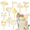 Yuanchu 10 Stück Hochzeit Torten Topper Set,9 Stile Mr and Mrs Cake Topper Acryl Tortendeko Hochzeit Gold Hochzeitstorte Deko Glitter Hochzeit Tortenstecker für Hochzeit Engagement Hochzeitsfeier