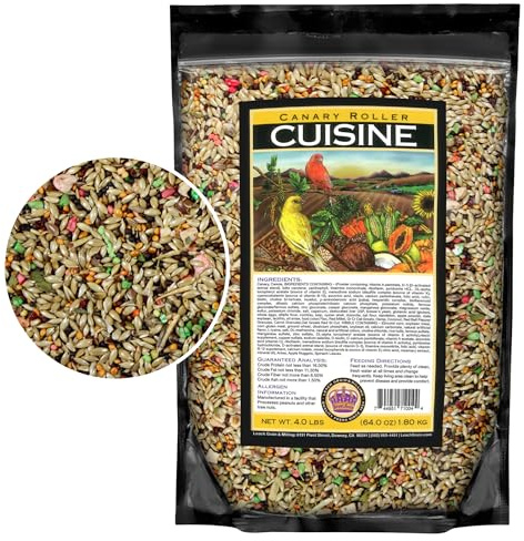 Canary Cuisine 4 Lbs, Premium Mixed Fruit and Birdseed with Essential Vitamins and Minerals, Canary Bird Food, Supports Daily Energy Growth & Healthy Balanced Diet, Bird Seed for Pet Birds