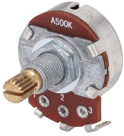 Mini Guitar Potentiometer, 500K Sound Volume Taper Pot Metal Bass Replacement Parts for Telecaster Guitar Bass