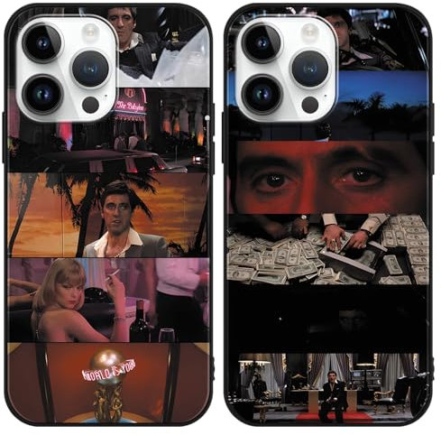 Yimctoie 2 Stück Karikatur Handyhülle für iPhone X/XS 5.8, Weich TPU Silikon Stoßfest Schutzhülle mit Anime Scarface Muster Design Case Mode Lustig Anti-Kratzen Cover, Scene