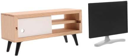 BESTonZON Mueble De TV para Casa De Muñecas Detallado Simulación Televisor Decoración Hogar