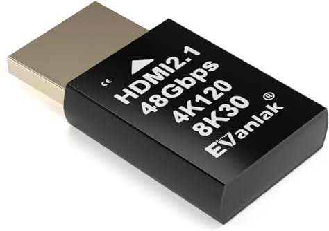 4K 120Hz HDMI 2.1 Dummy Plug edid Headless - Emulador de pantalla virtual de alta resolución para PC, auriculares VR minería de criptomonedas | Soporta 8K @30Hz, adaptador de pantalla fantasma sin