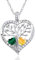 Tree of Life Birthstone Necklaces 20th 30th 40th 50th 60th Birthday Gifts Jewellery for Women May and November Birthstones Emerald and Citrine Necklace