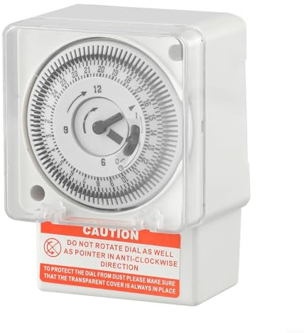 Interrupteur horaire mécanique, 220 V CA 220 V, prise en charge de panne de courant de 300 heures avec bouton de réglage des minutes pour stations de métro et centres commerciaux