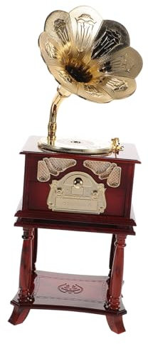 KOMBIUDA Carillon Mini Grammofono Vintage Carillon Retrò Per Scrivania Classico Design Elegante
