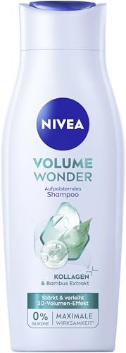 NIVEA Volume Wonder Kräftigendes Shampoo (400 ml), Volumen Shampoo mit Kollagen und natürlichem Bambus-Extrakt, silikonfreies*** Haarshampoo für sofortiges Volumen