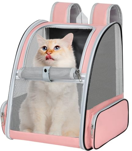 Alaoo Sac à Dos Chat Petit Chien, Sac à Dos de Transport pour Chiens, Rose